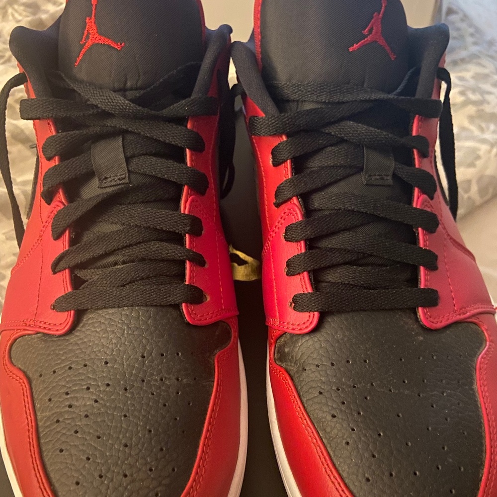 Air Jordan 1 Low “Reverse Bred” , gently used, selling for $75, Men’s Size 14